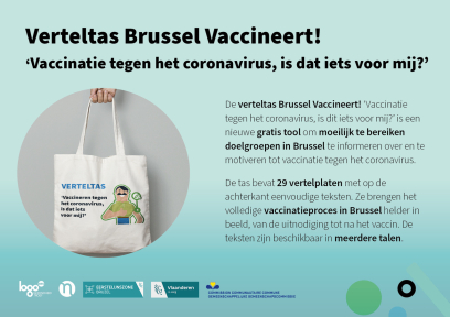 Verteltas Brussel Vaccineert! Vaccinatie tegen het coronavirus, is dat iets voor mij? Gratis tool voor moeilijk te bereiken doelgroepen